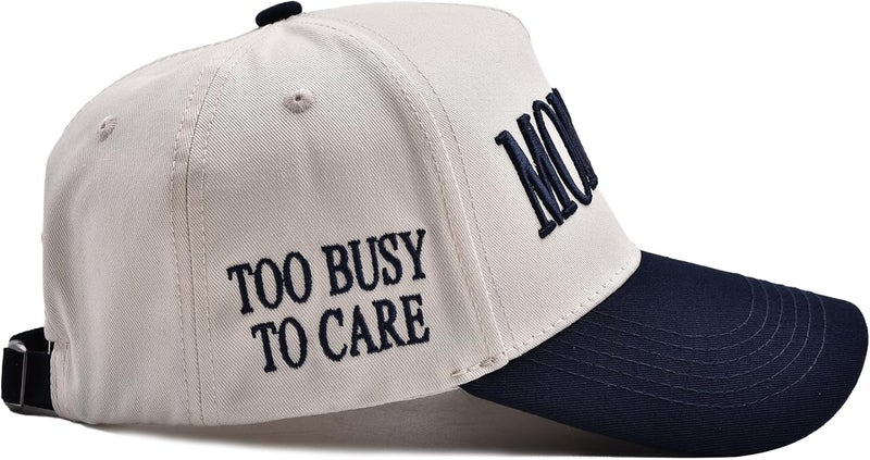 Abdkw Mommin Trucker Hat | Vintage Two-Tone Women's Baseball Cap,with Mommin Embroidery Ponytail Fit,Outdoor and Daily Use - Image 5
